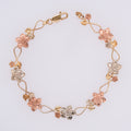 14k Multi-Coloured Gold Flower Bracelet