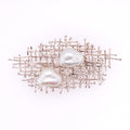 18k Diamond & Baroque Pearls Brooch
