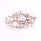18k Diamond & Baroque Pearls Brooch