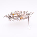 18k Diamond & Baroque Pearls Brooch