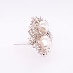 18k Diamond & Baroque Pearls Brooch