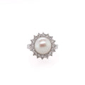 14k Pearl & Diamond Ring