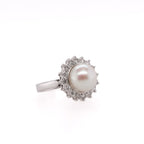 14k Pearl & Diamond Ring