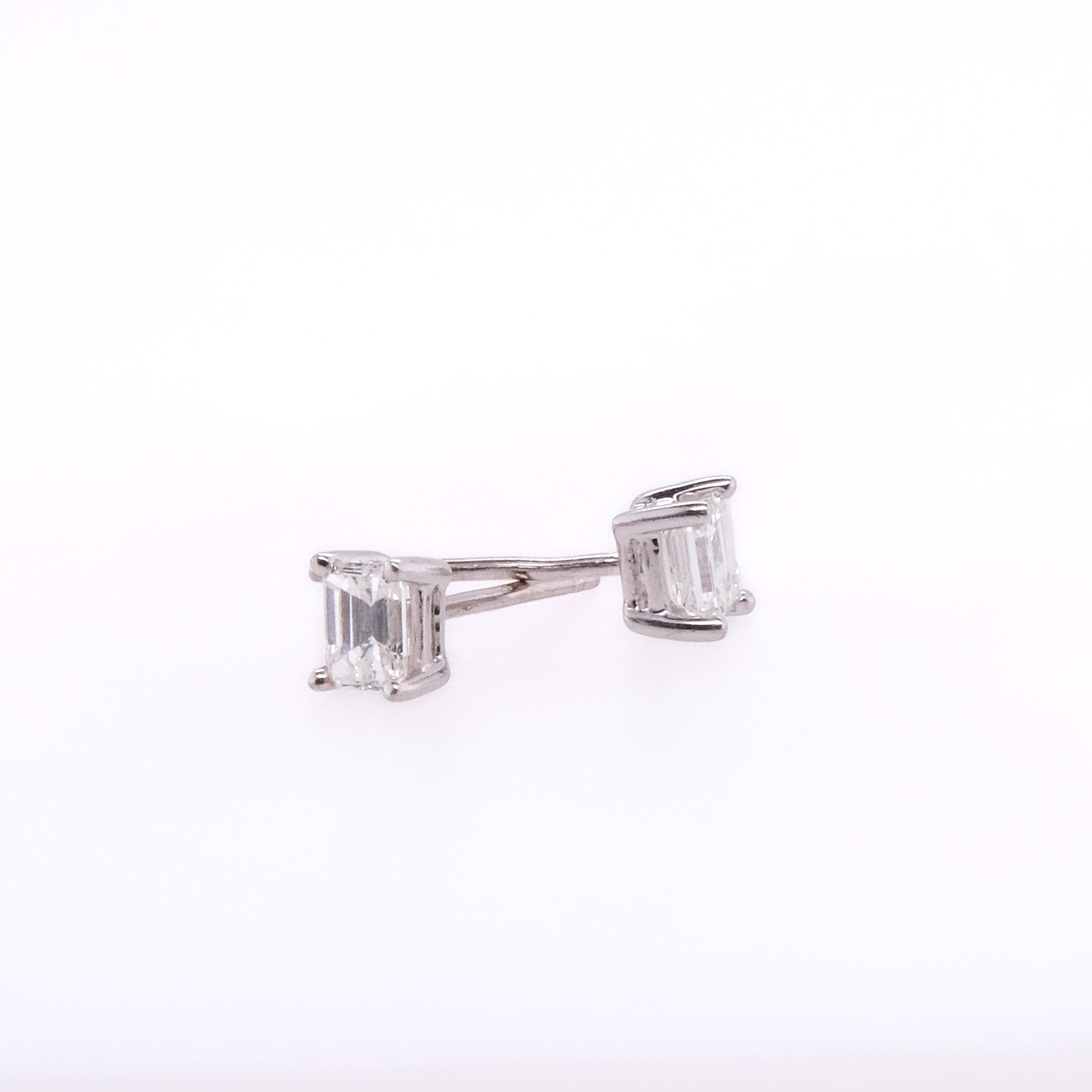 18k Emerald Cut Diamond Studs