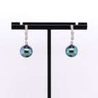 18k Tahitian Pearl & Diamond Earrings