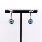 18k Tahitian Pearl & Diamond Earrings
