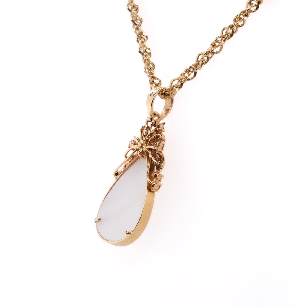 14k Pearl & Diamond Necklace