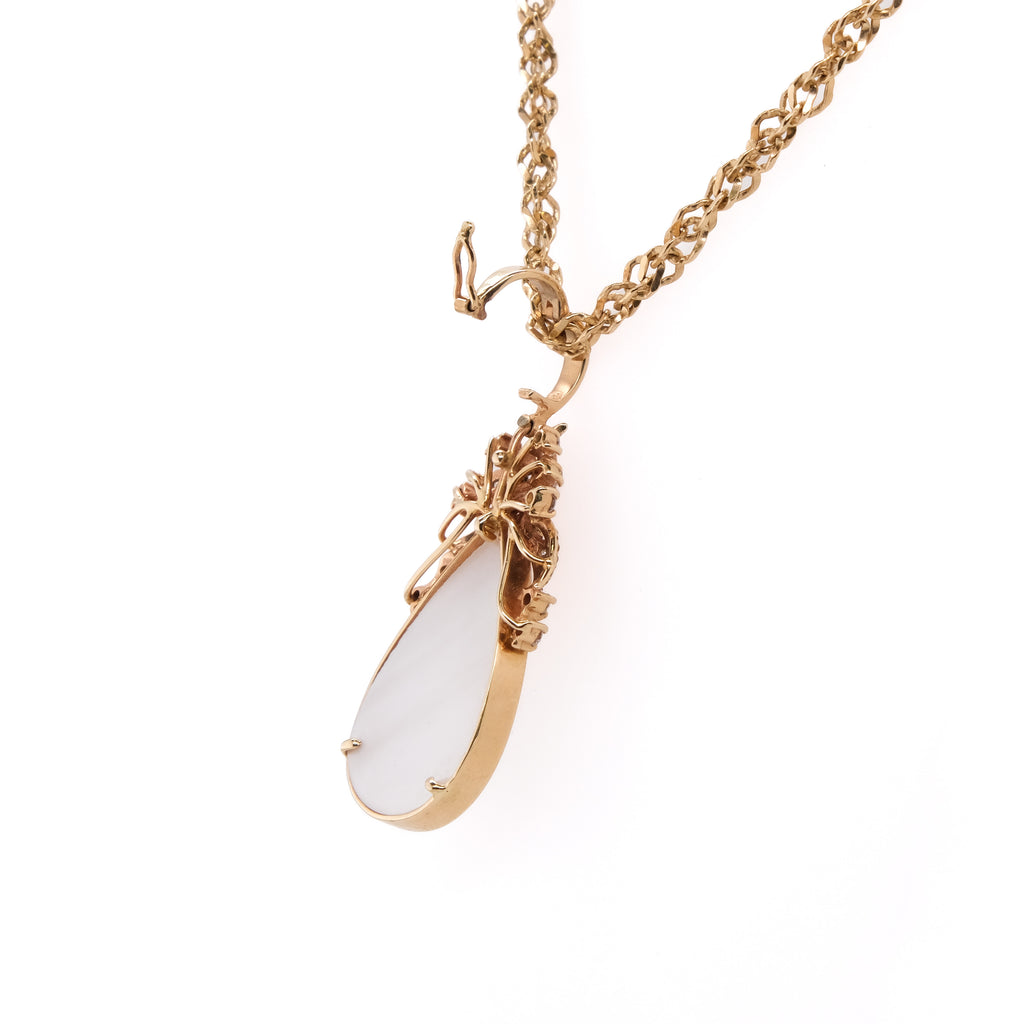 14k Pearl & Diamond Necklace