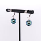 18k Tahitian Pearl & Diamond Earrings