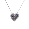 14k Sapphire & Diamond Heart Necklace