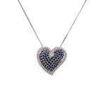 14k Sapphire & Diamond Heart Necklace