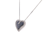 14k Sapphire & Diamond Heart Necklace