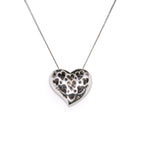 14k Sapphire & Diamond Heart Necklace