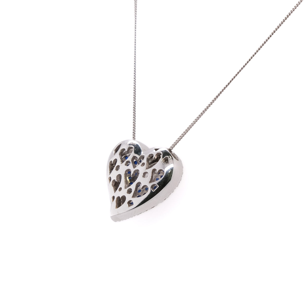 14k Sapphire & Diamond Heart Necklace