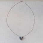 14k Sapphire & Diamond Heart Necklace