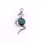 18k Tahitian Pearl & Diamond Pendant