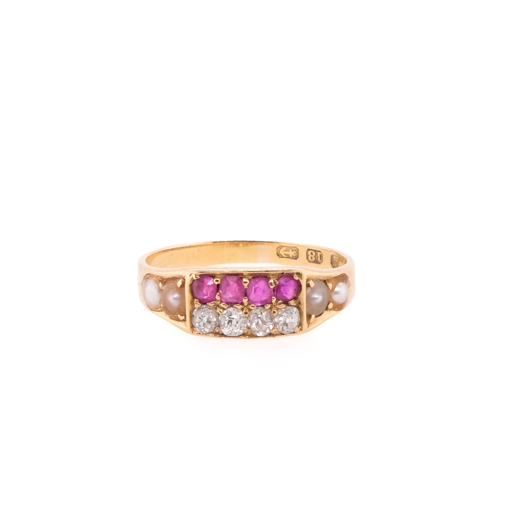 18k Ruby & Diamond Ring with British Hallmarks