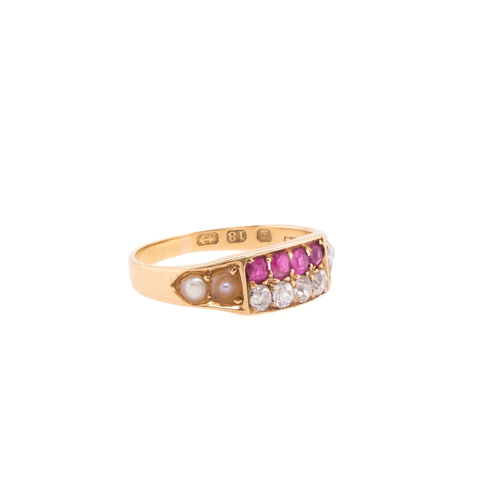18k Ruby & Diamond Ring with British Hallmarks