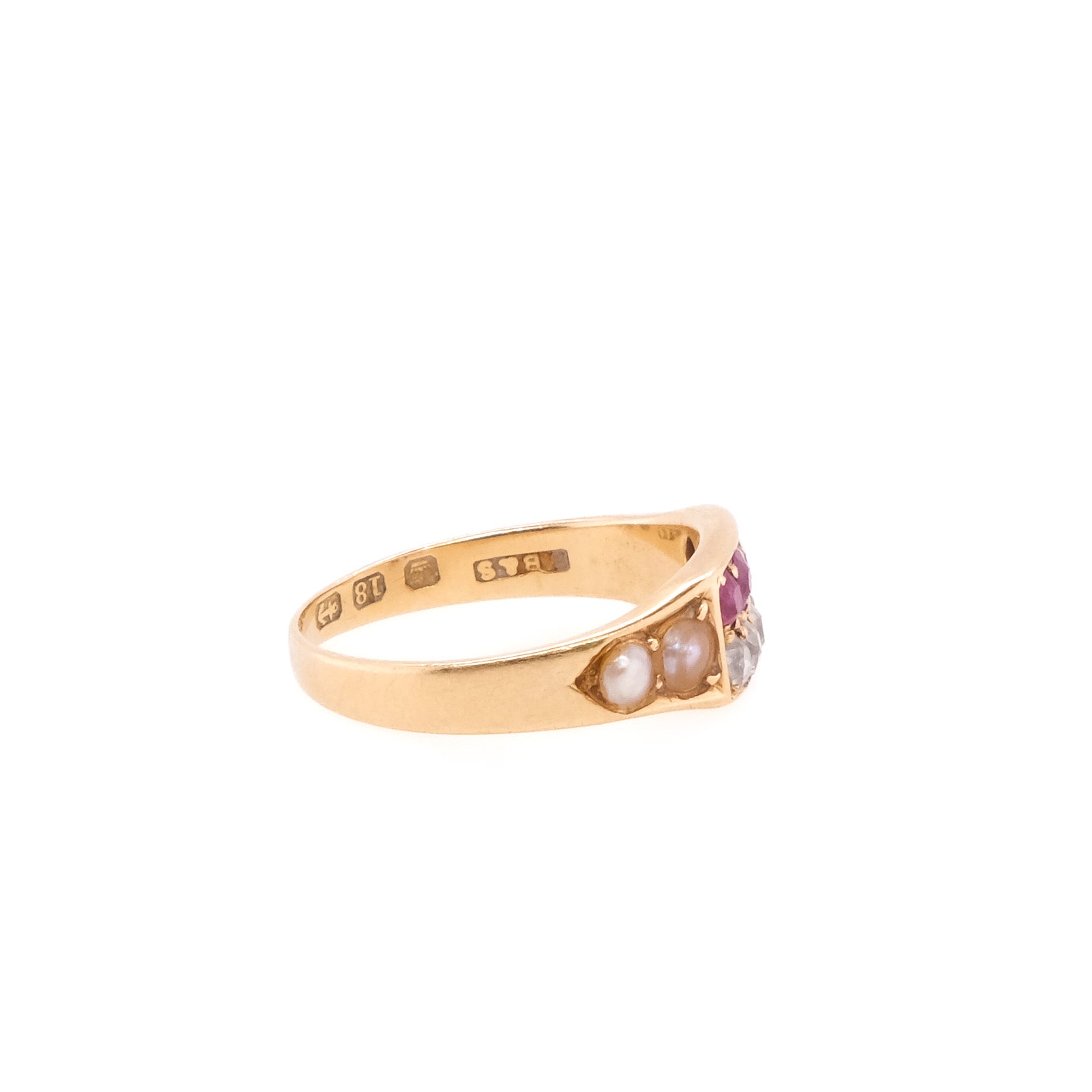 18k Ruby & Diamond Ring with British Hallmarks