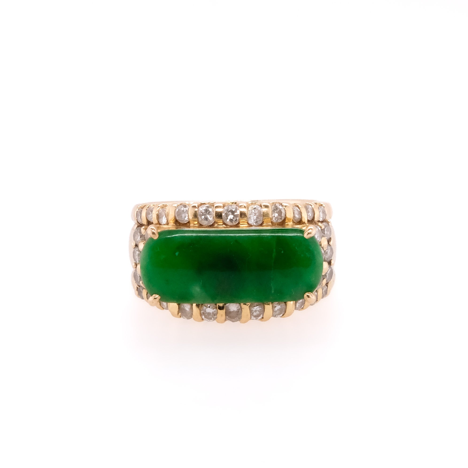 18k Jade & Diamond Ring