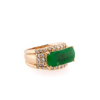 18k Jade & Diamond Ring