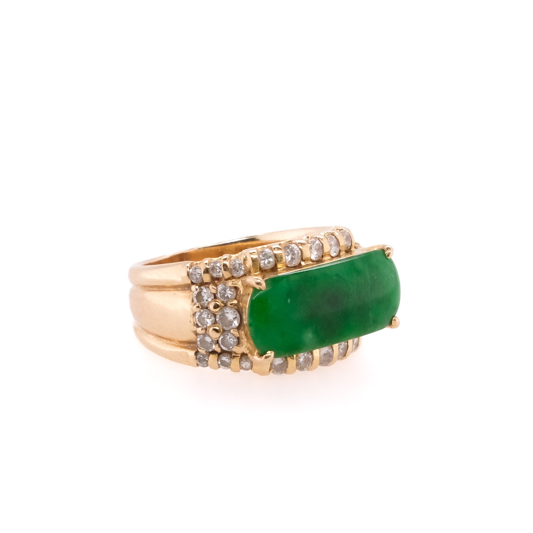 18k Jade & Diamond Ring