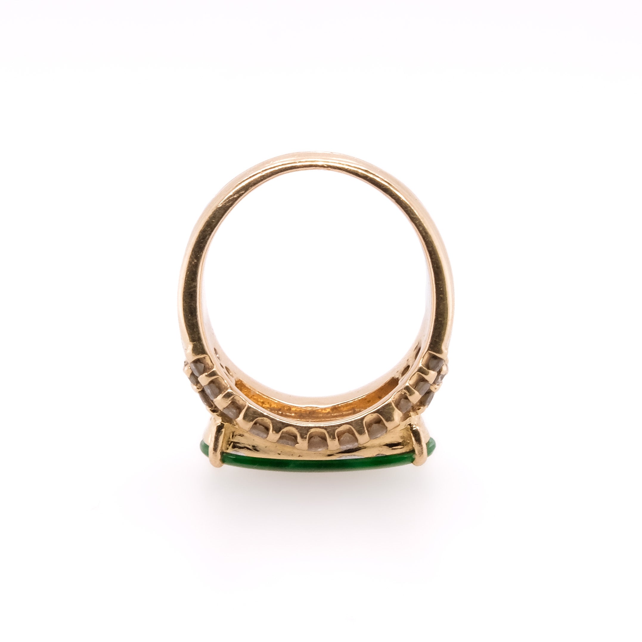 18k Jade & Diamond Ring