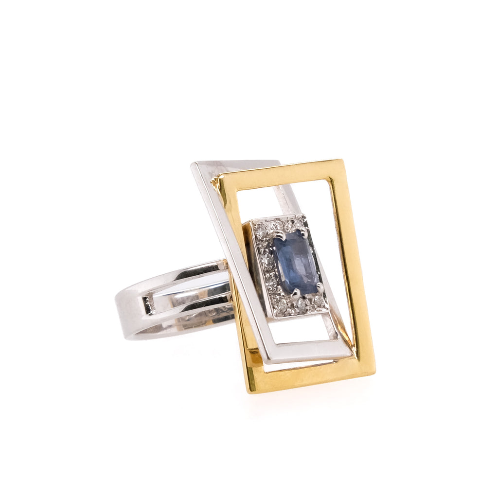 18k Sapphire & Diamond Cocktail Ring