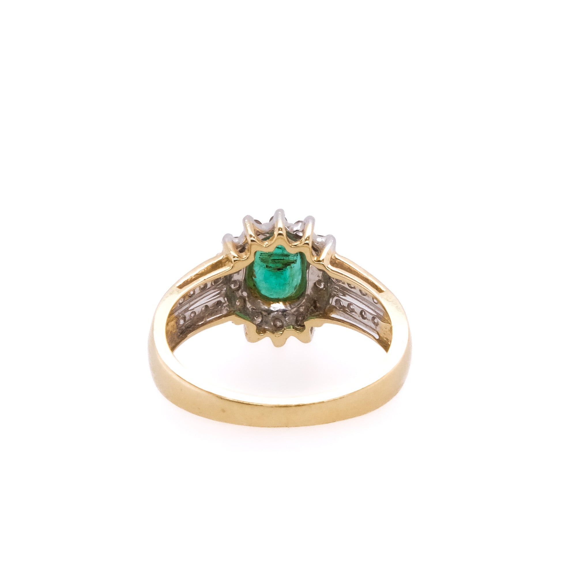 14k Emerald & Diamond Ring
