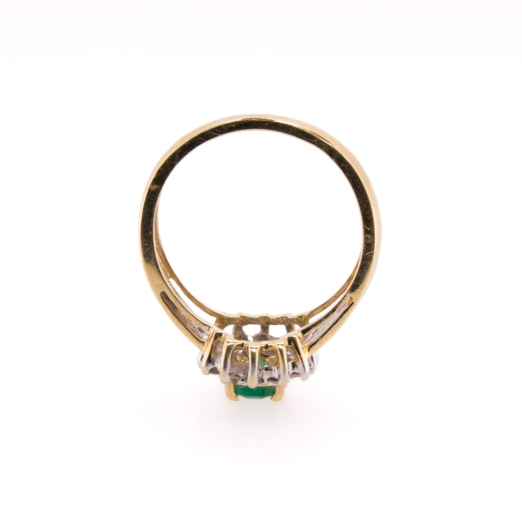 14k Emerald & Diamond Ring