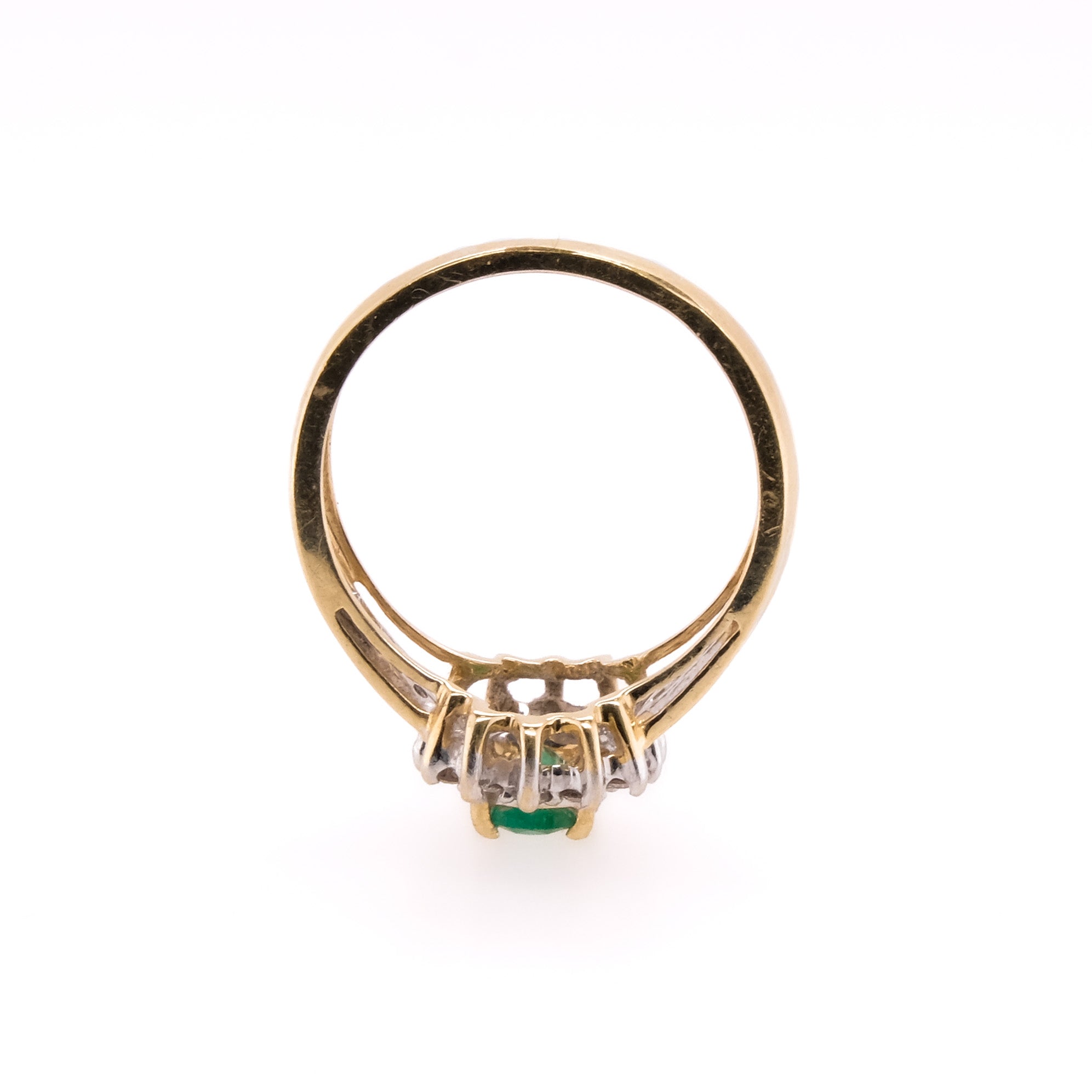 14k Emerald & Diamond Ring