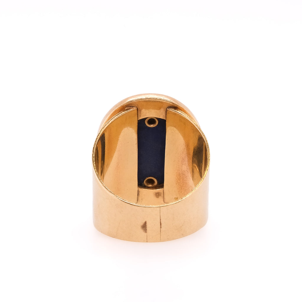 14k Esther Gallant Lapis & Diamond Ring