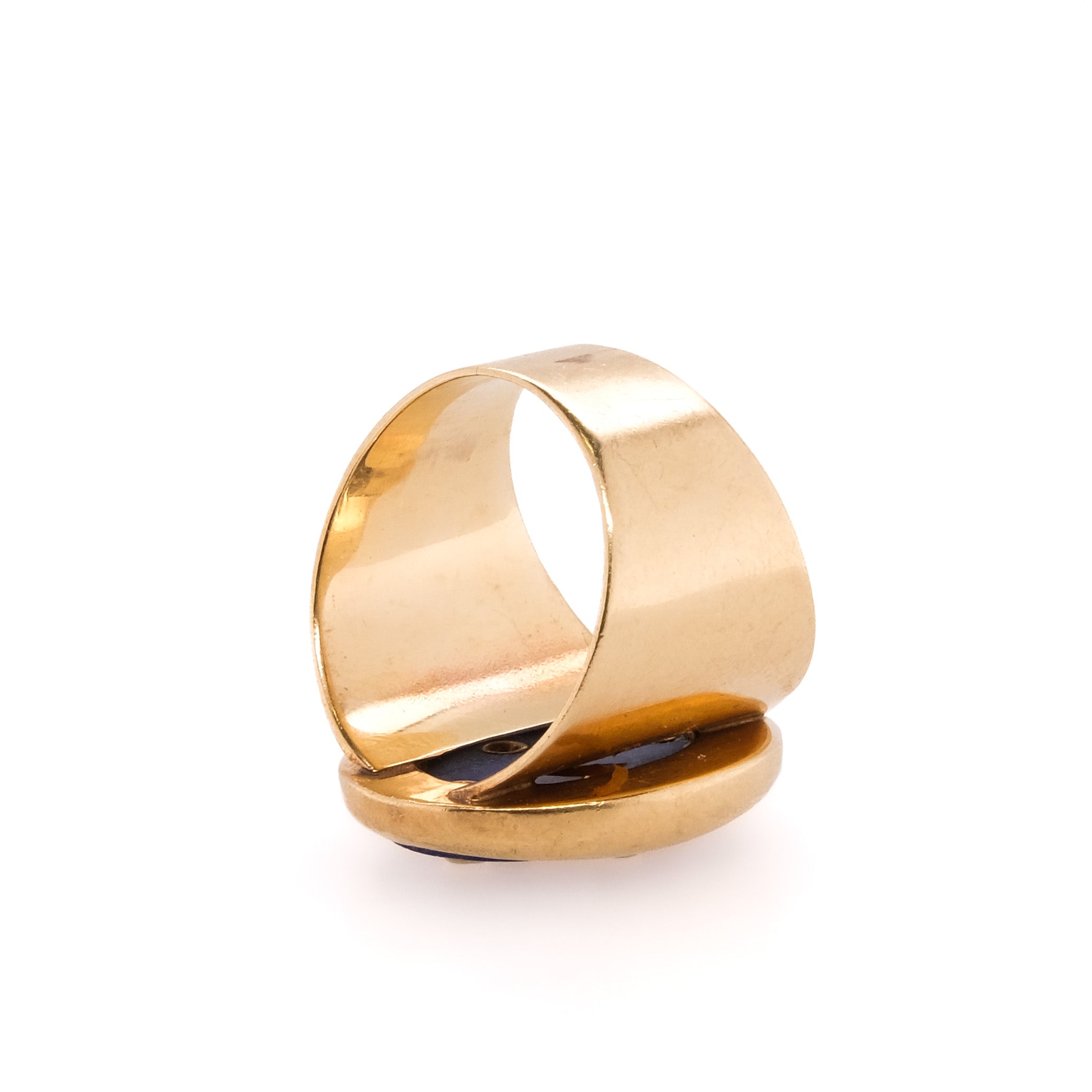 14k Esther Gallant Lapis & Diamond Ring