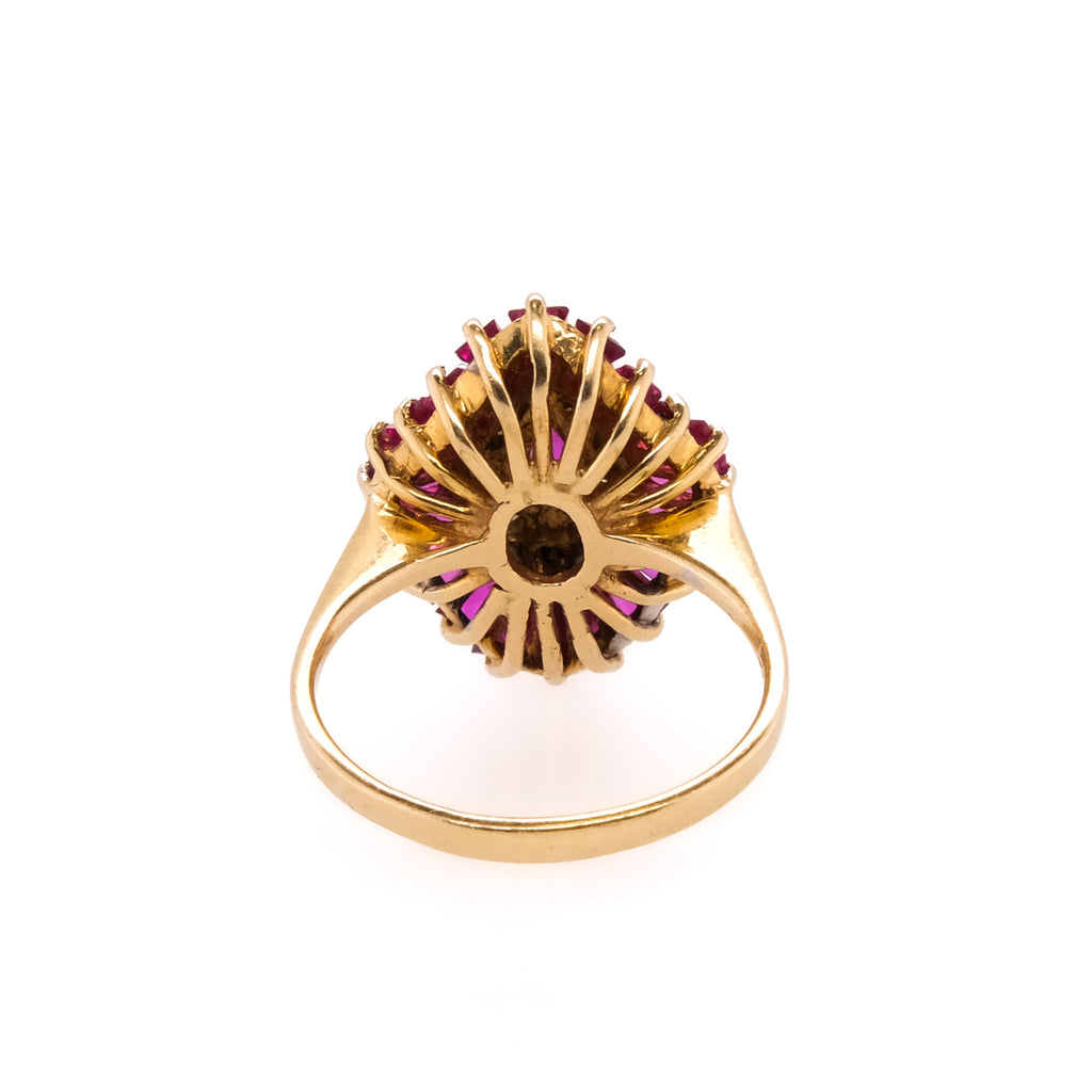 14k Ruby & Diamond Cocktail Ring