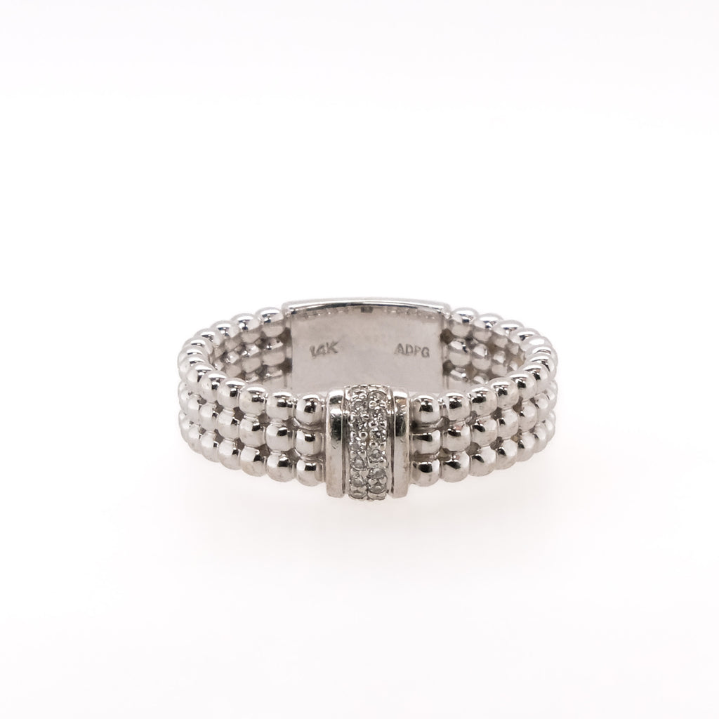 14k Textured Diamond Band