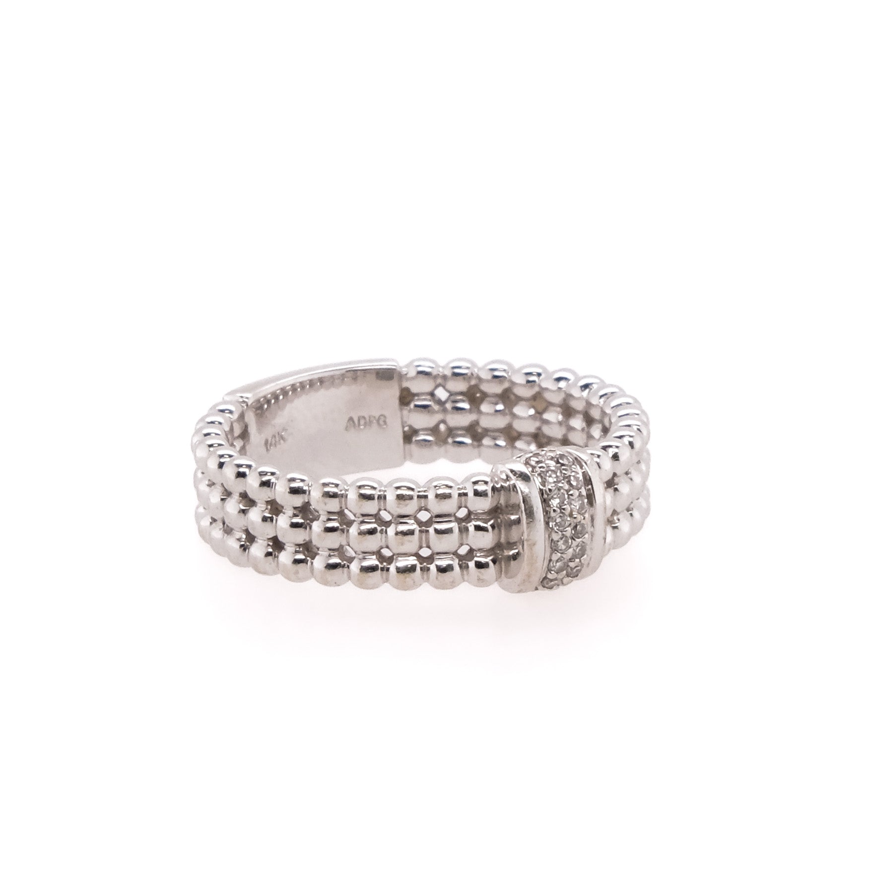 14k Textured Diamond Band