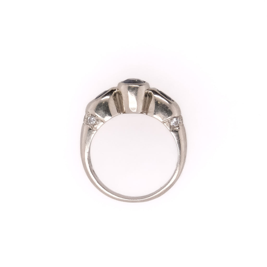 14k Sapphire & Diamond Ring