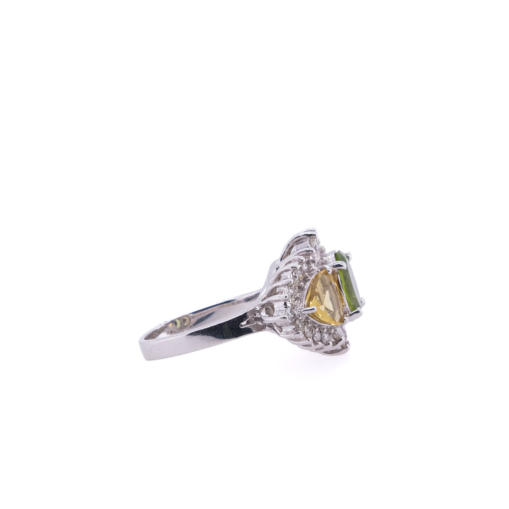 14k Peridot & Citrine Ring