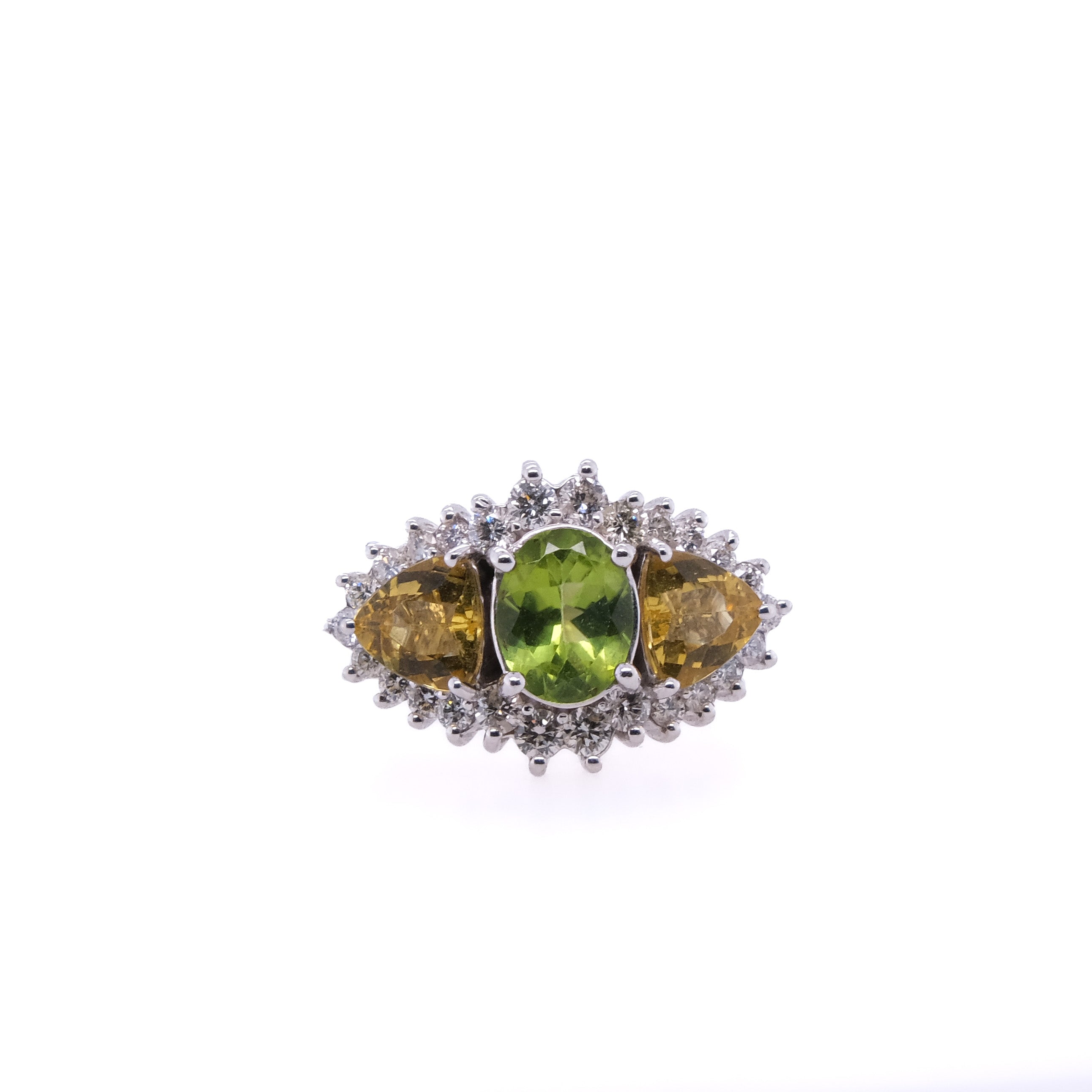 14k Peridot & Citrine Ring