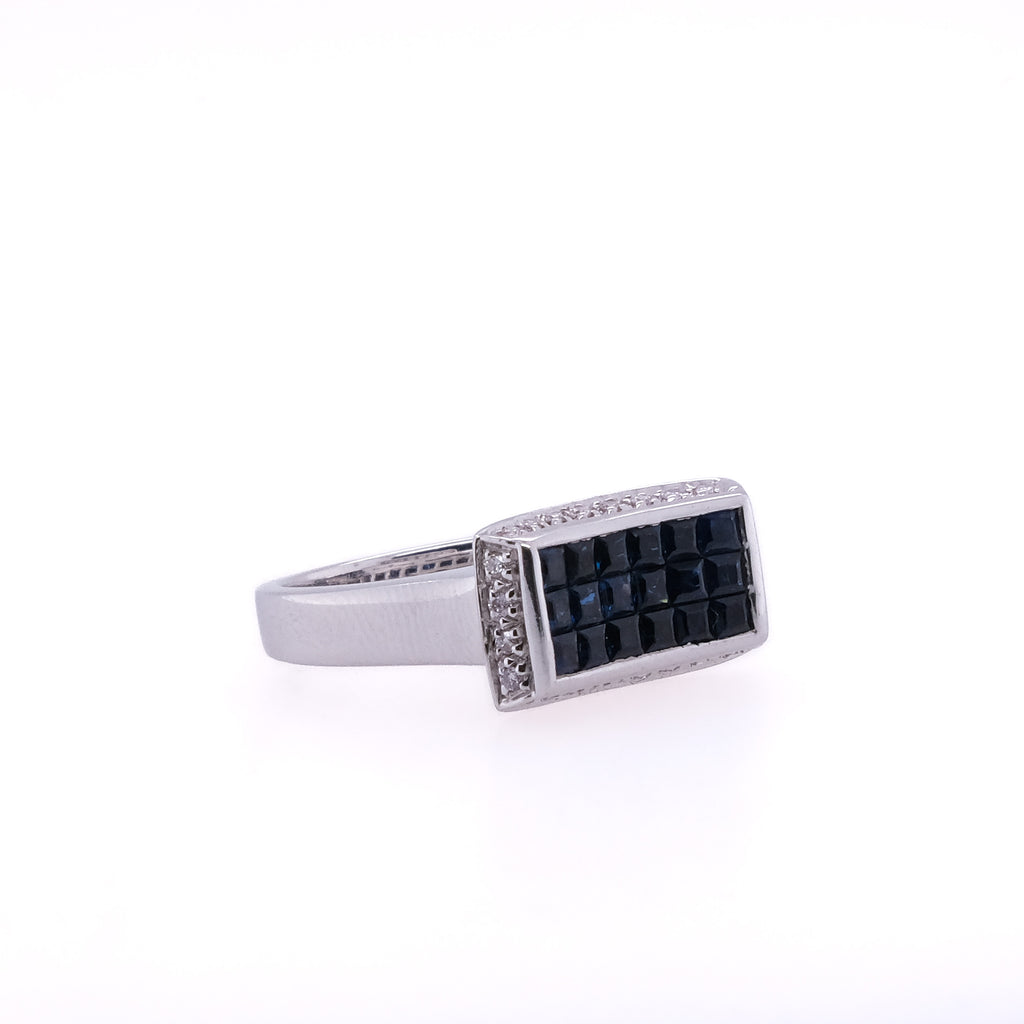 18k Sapphire & Diamond Ring