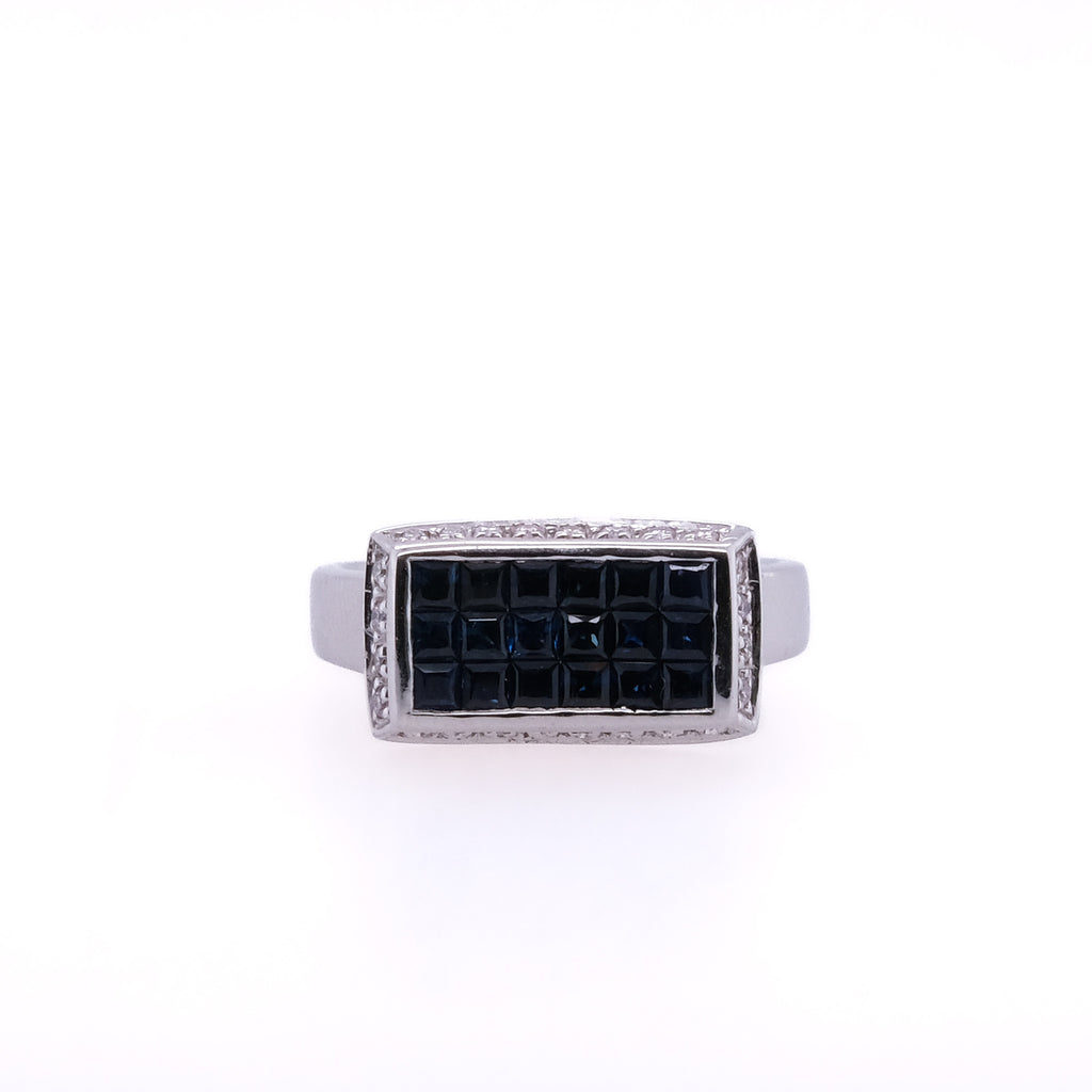 18k Sapphire & Diamond Ring