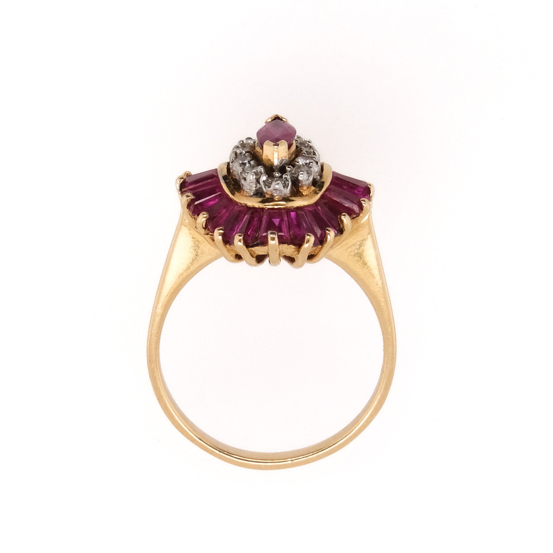 14k Ruby & Diamond Cocktail Ring