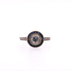 18k Diamond & Blue Sapphire Ring