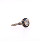 18k Diamond & Blue Sapphire Ring