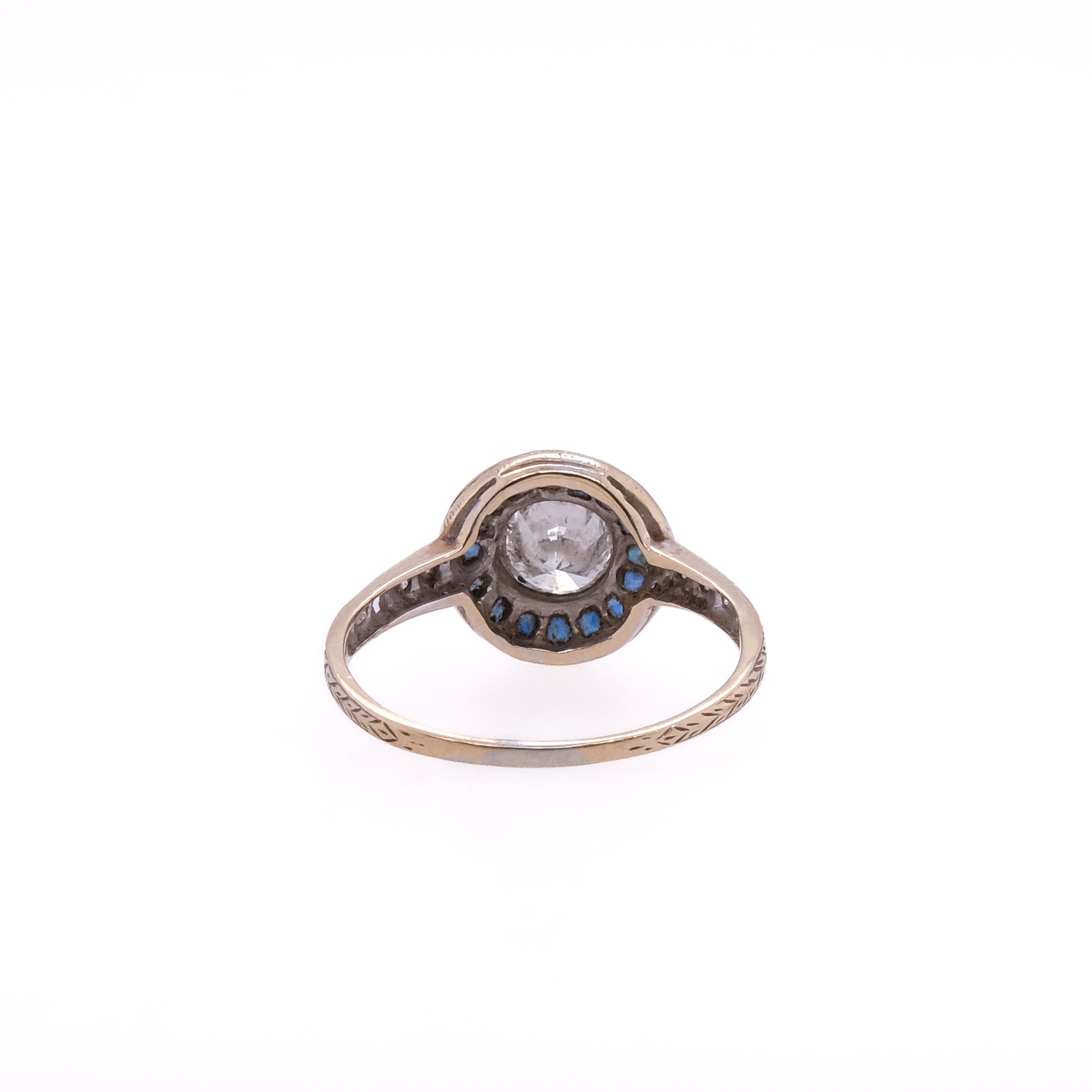 18k Diamond & Blue Sapphire Ring
