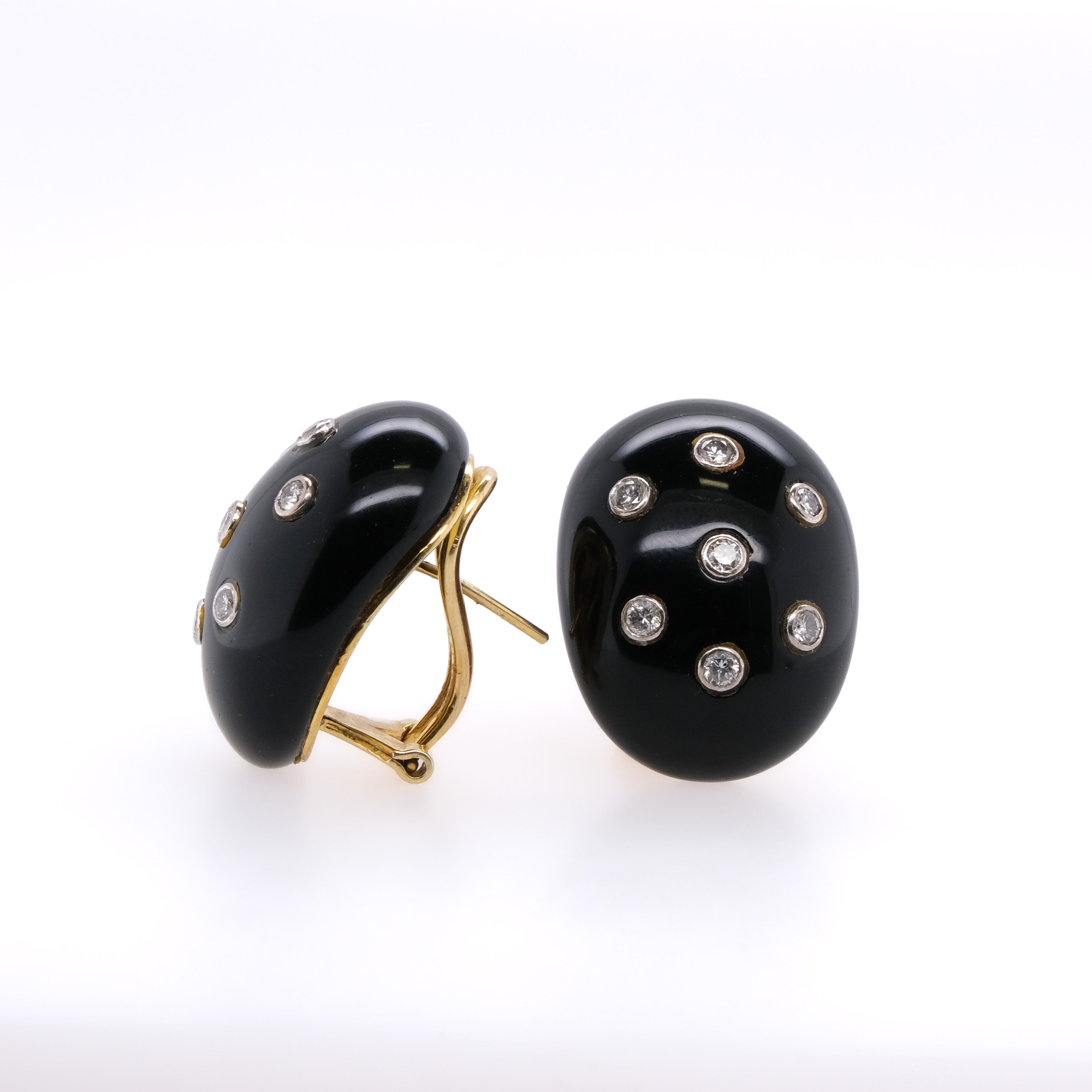 14k Onyx & Diamond Earrings
