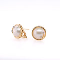 14k Mabe Pearl & Diamond Earrings