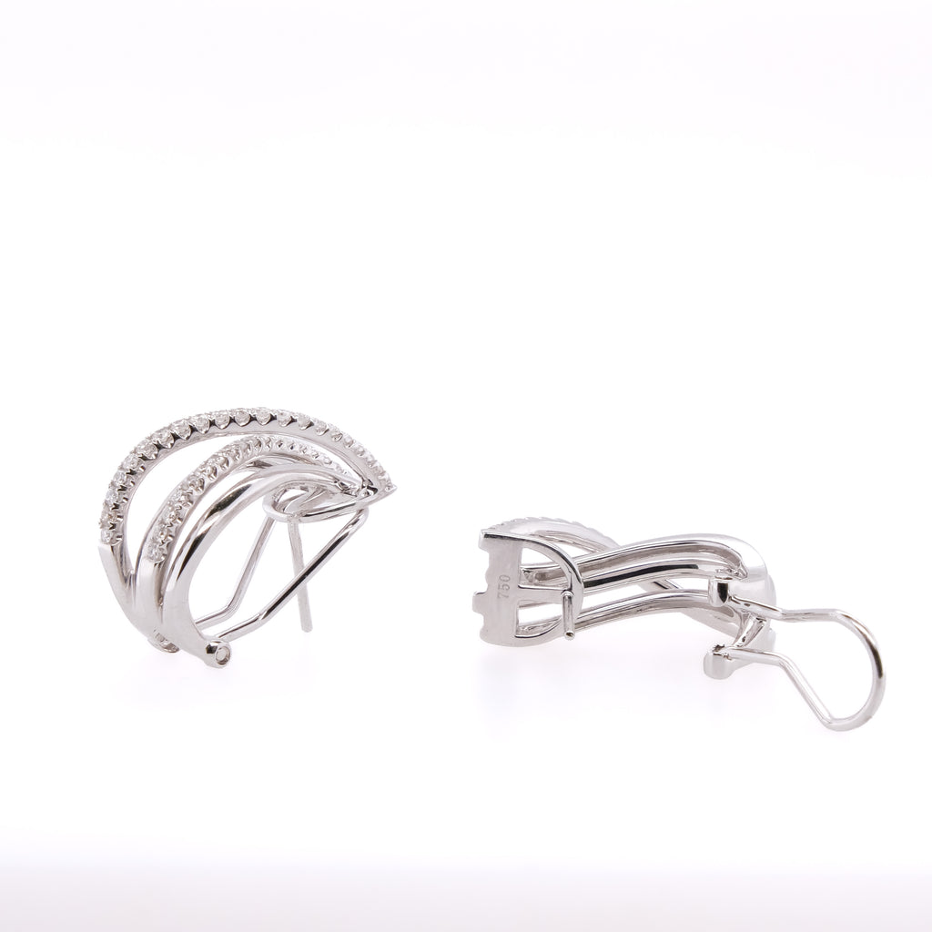 18k French Back Diamond Earrings