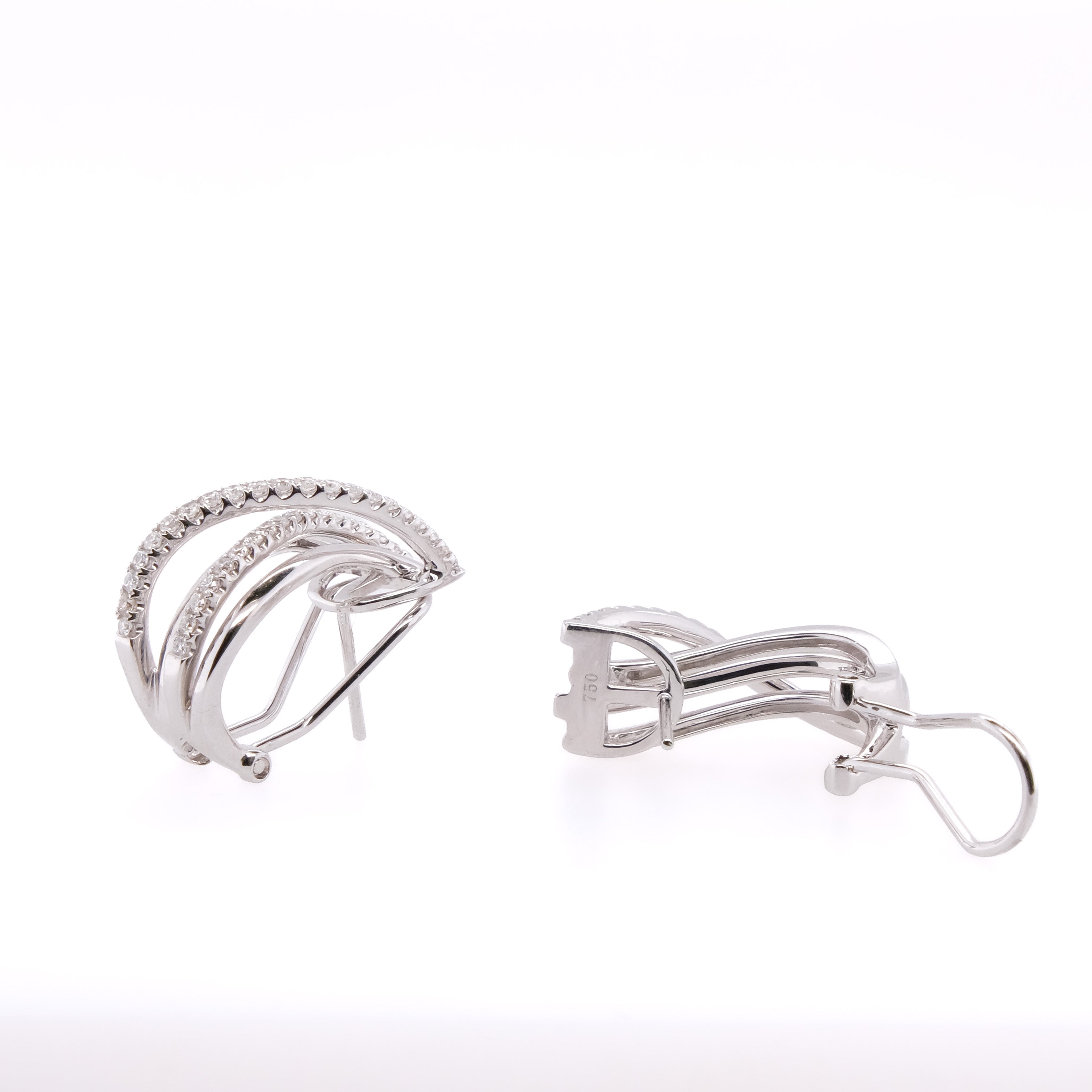 18k French Back Diamond Earrings