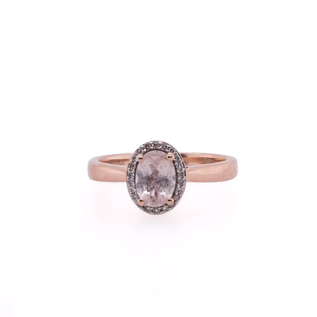 10k Quartz & Diamond Ring